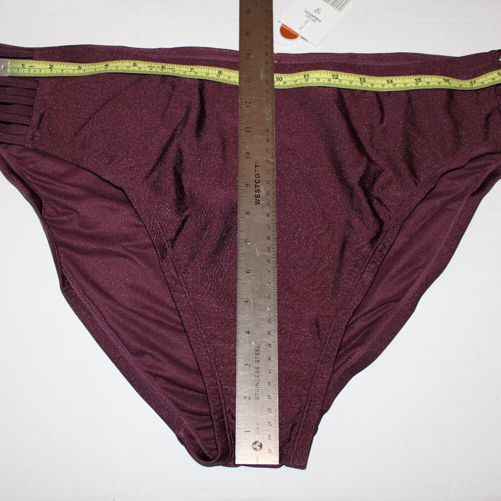New Bikini Bottoms Lysa Dark Red Swimsuit Separates 2X 22W 24W NWT Nylon Spandex